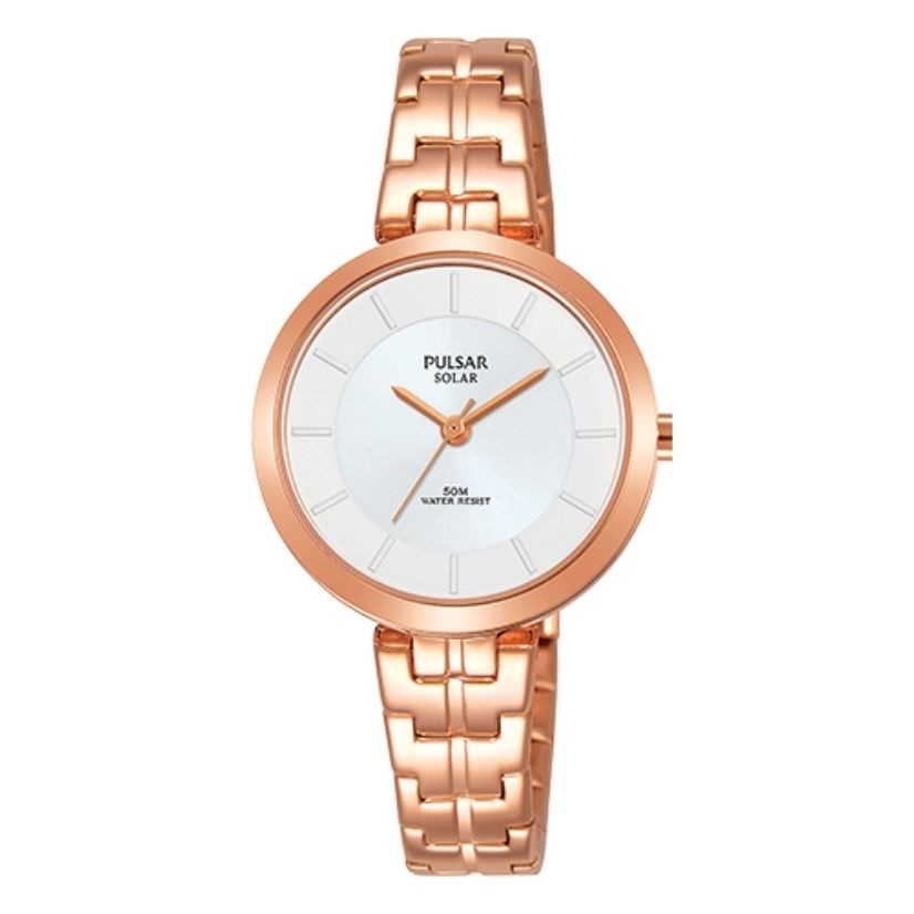 Rose gold cheap solar watch