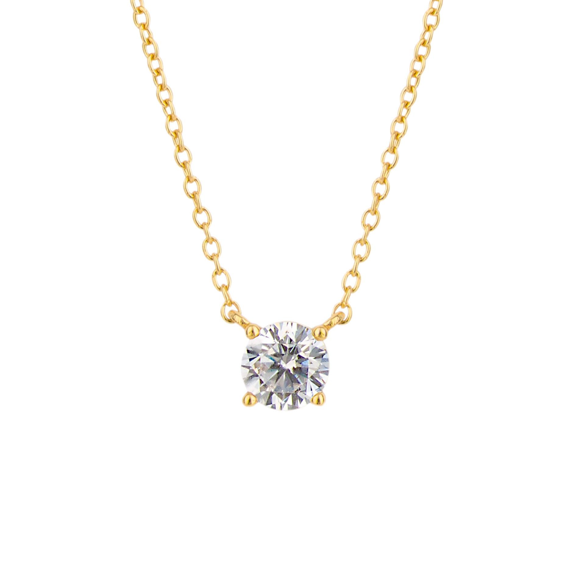 Solitaire cubic zirconia on sale necklace